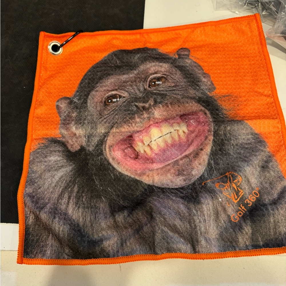 Orange Monkey Print Towel by golf360